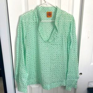 Tory Burch Mint Green Geometric Tunic